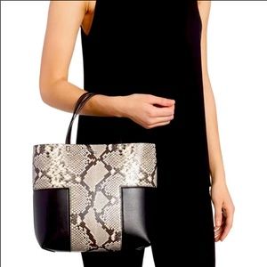 Tory Burch T-Block Mini Snake Embossed Tote NWT